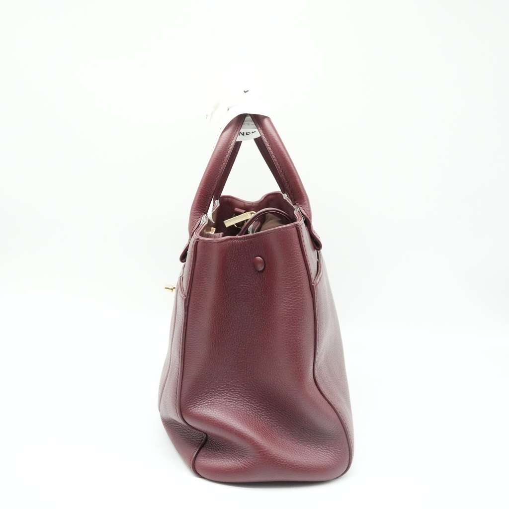 Chanel Executive Tote Bag Burgandy Leather EN ST - 4
