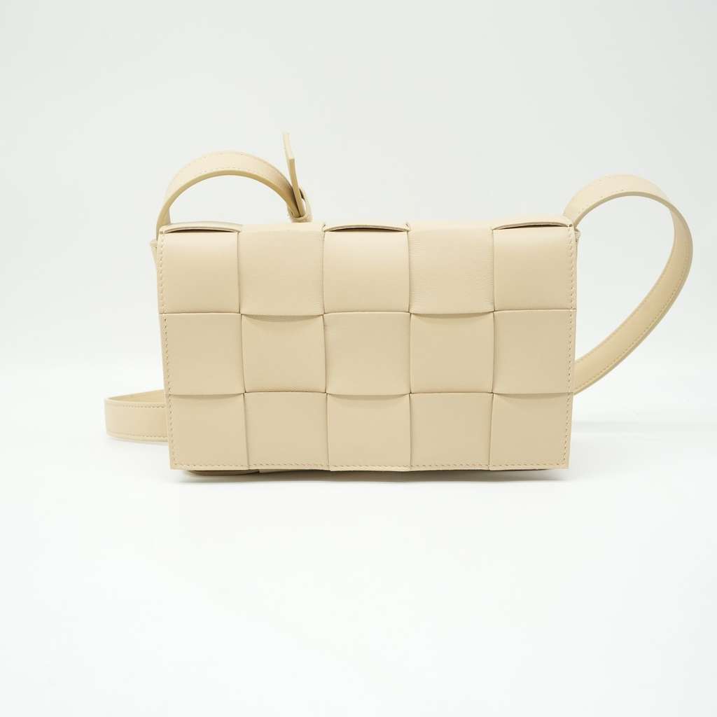 Bottega Veneta Cassette Shoulder Bag Intrecciato Leather Beige - 3