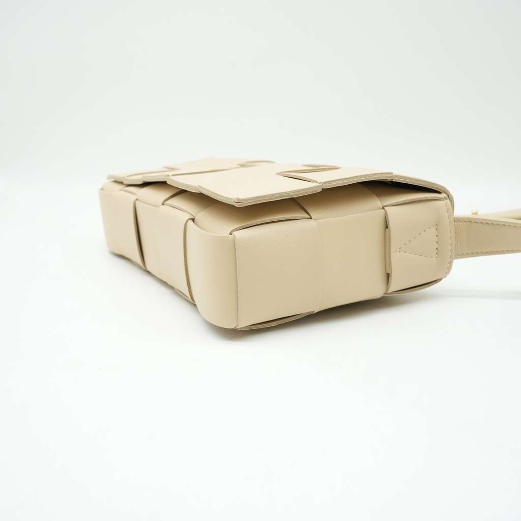 Bottega Veneta Cassette Shoulder Bag Intrecciato Leather Beige - 5