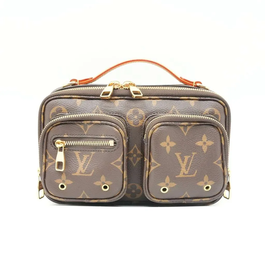 Louis Vuitton Utility Monogram Canvas Crossbody Shoulder Handbag M80446 Brown Fair - Front View